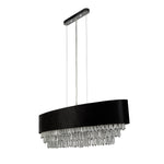 Searchlight Electric Glamour 8Lt Oval Pendant - Black Velvet & Clear Crystal 50818-8BK
