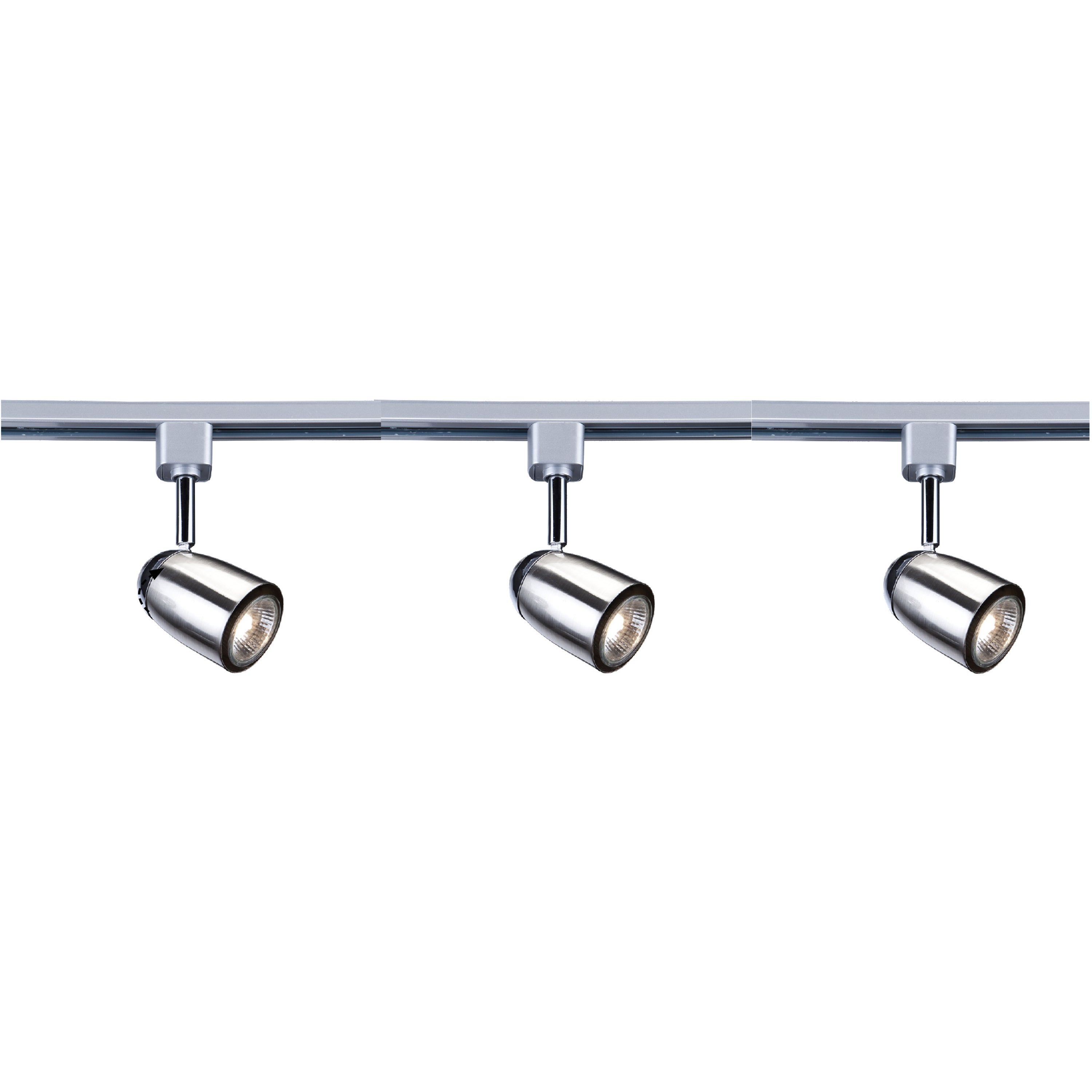 Track & Spot Pack- 3 Silver Heads, 1m Track, 2 Way Connector