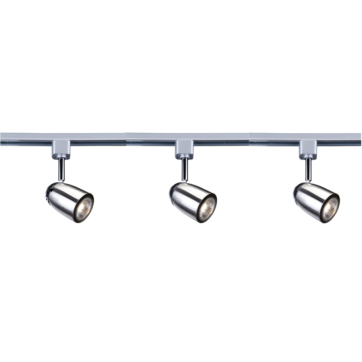 Track & Spot Pack- 3 Silver Heads, 1m Track, 2 Way Connector