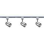 Track & Spot Pack- 3 Silver Heads, 1m Track, 2 Way Connector