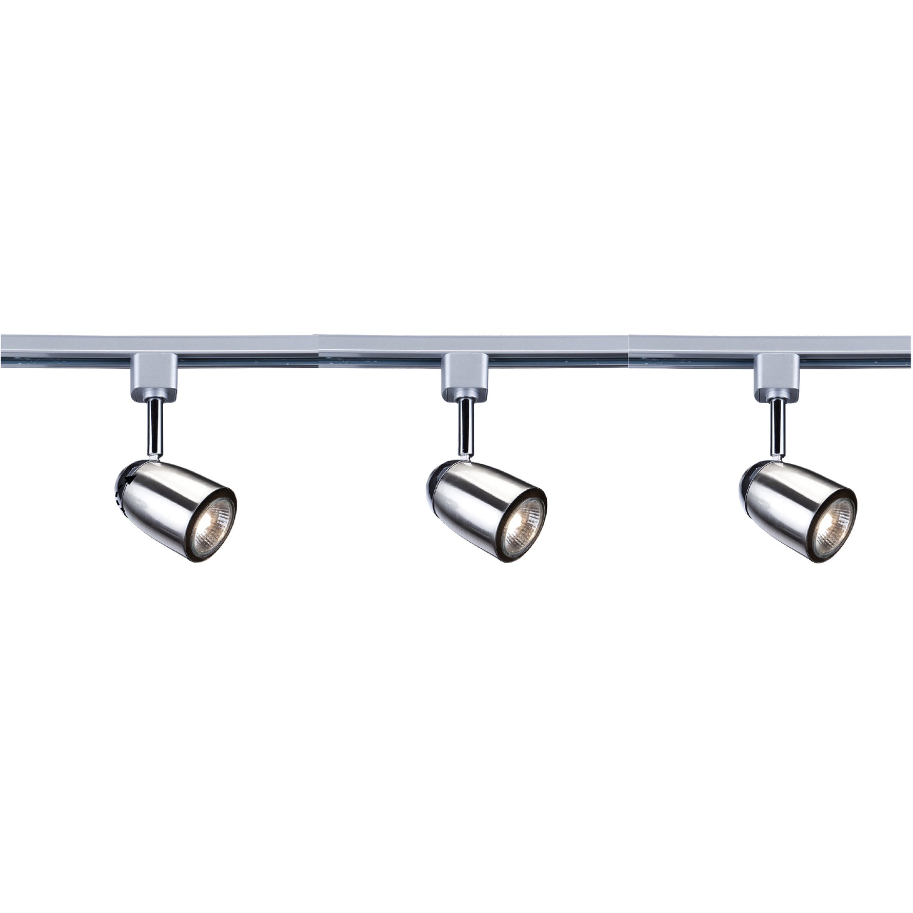 Track & Spot Pack- 3 Silver Heads, 1m Track, 2 Way Connector