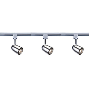 Track & Spot Pack- 3 Silver Heads, 1m Track, 2 Way Connector