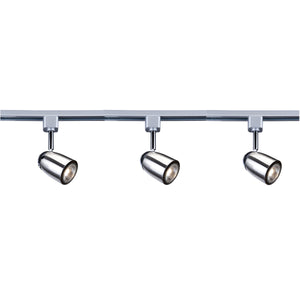 Track & Spot Pack- 3 Silver Heads, 1m Track, 2 Way Connector