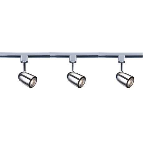 Track & Spot Pack- 3 Silver Heads, 1m Track, 2 Way Connector