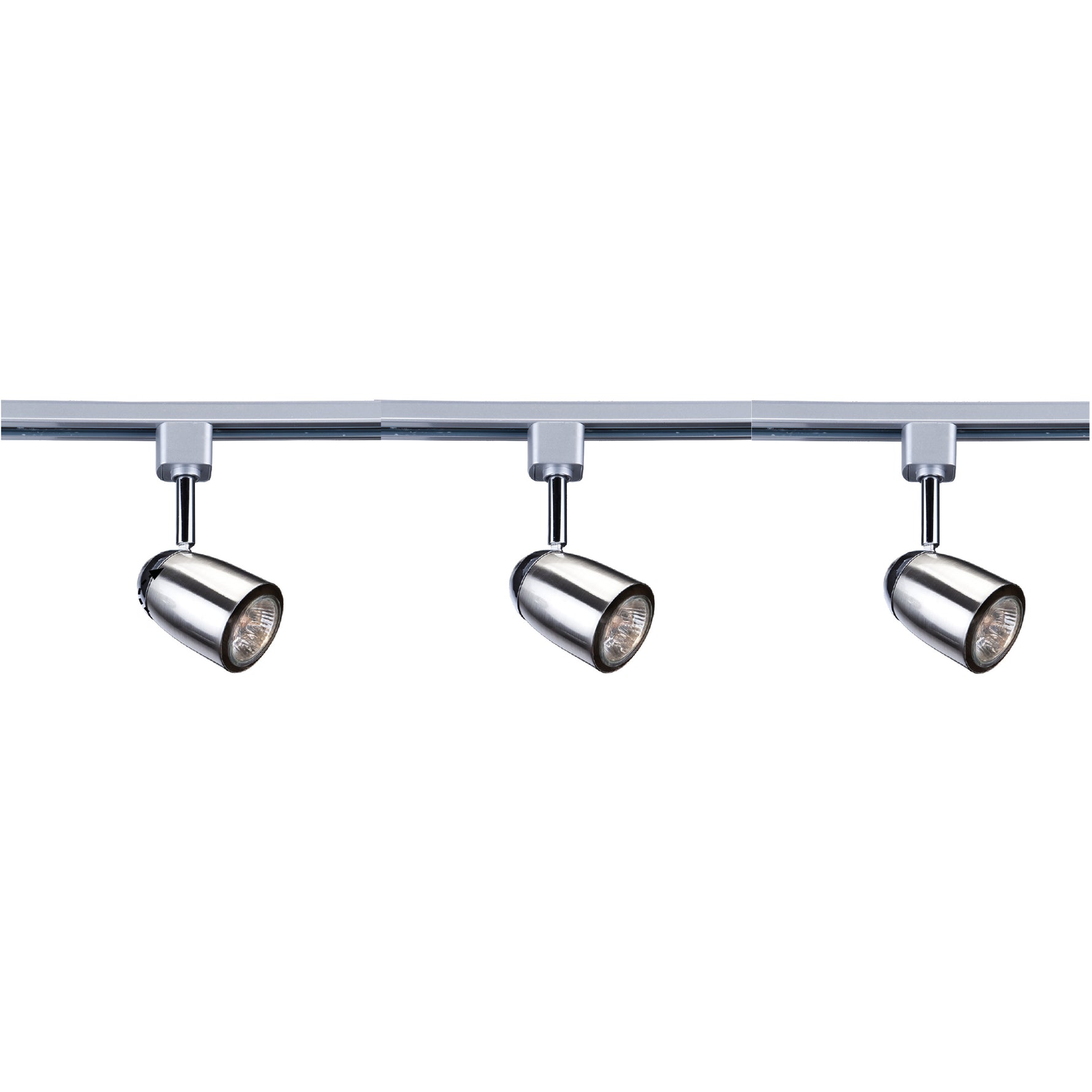 Searchlight Electric Track & Spot Pack- 3 Silver Heads, 1m Track, 2 Way Connector 51018SS