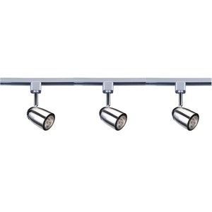 Searchlight Electric Track & Spot Pack- 3 Silver Heads, 1m Track, 2 Way Connector 51018SS