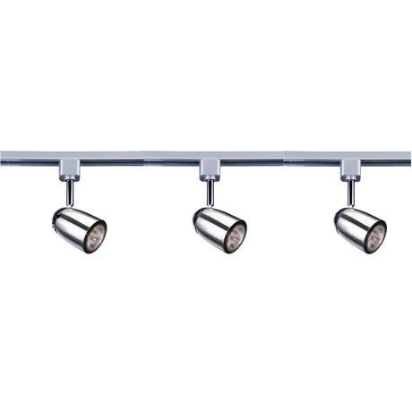 Searchlight Electric Track & Spot Pack- 3 Silver Heads, 1m Track, 2 Way Connector 51018SS