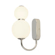Snowball  2Lt Wall Light - Chrome Metal & Opal Glass