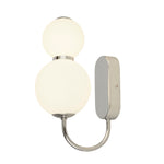 Snowball  2Lt Wall Light - Chrome Metal & Opal Glass