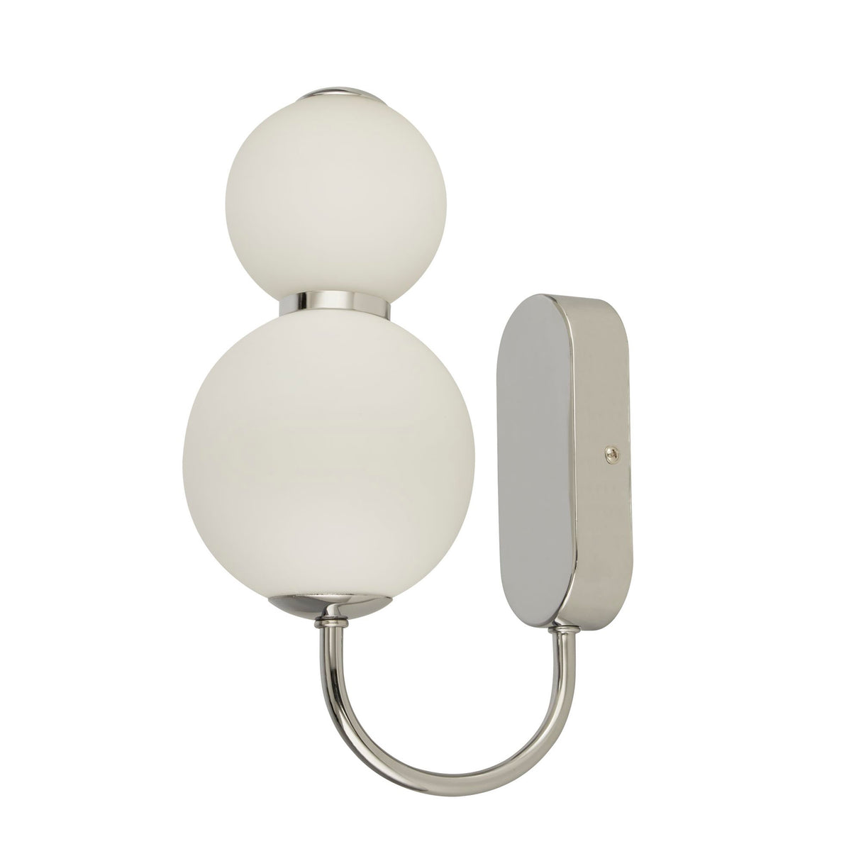 Searchlight Electric Snowball  2Lt Wall Light - Chrome Metal & Opal Glass 51022-2CC