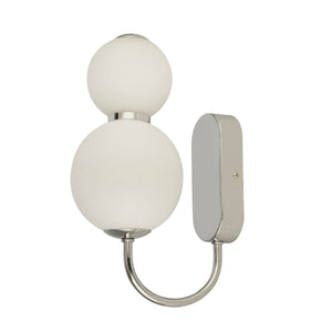 Searchlight Electric Snowball  2Lt Wall Light - Chrome Metal & Opal Glass 51022-2CC