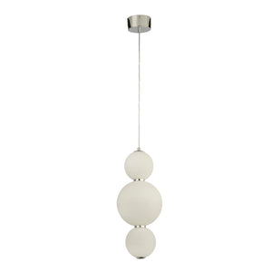 Searchlight Electric Snowball  3Lt Pendant - Chrome Metal & Opal Glass 51022-3CC