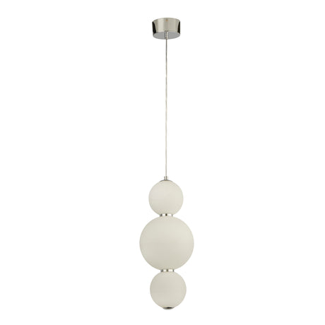 Searchlight Electric Snowball  3Lt Pendant - Chrome Metal & Opal Glass 51022-3CC