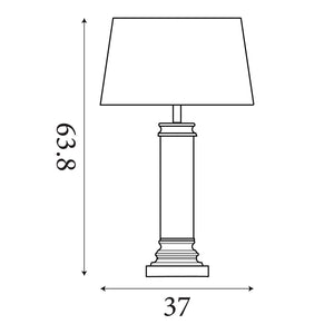 Searchlight Electric Pedestal Table Lamp - Antique Brass, Glass & Cream Fabric 5141AB