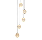 Allure 5Lt Multi-Drop Pendant - Chrome Metal & Clear Acrylic
