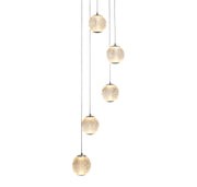 Allure 5Lt Multi-Drop Pendant - Chrome Metal & Clear Acrylic