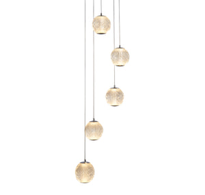 Allure 5Lt Multi-Drop Pendant - Chrome Metal & Clear Acrylic