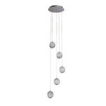 Searchlight Electric Allure 5Lt Multi-Drop Pendant - Chrome Metal & Clear Acrylic 51481-5CC