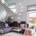 Searchlight Electric Allure 5Lt Multi-Drop Pendant - Chrome Metal & Clear Acrylic 51481-5CC
