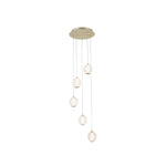 Allure 5Lt Multi-Drop Pendant - Satin Brass & Clear Acrylic