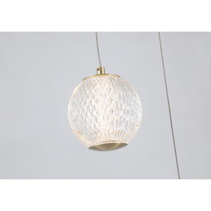Searchlight Electric Allure 5Lt Multi-Drop Pendant - Satin Brass & Clear Acrylic 51481-5SB