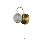 Searchlight Electric Allure Wall Light - Satin Brass Metal & Clear Acrylic 51481SB