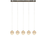 Allure 5Lt Bar Pendant - Chrome Metal & Clear Acrylic