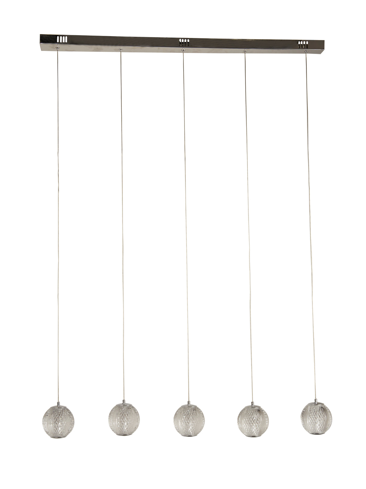 Searchlight Electric Allure 5Lt Bar Pendant - Chrome Metal & Clear Acrylic 51485-5CC