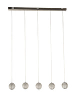 Searchlight Electric Allure 5Lt Bar Pendant - Chrome Metal & Clear Acrylic 51485-5CC