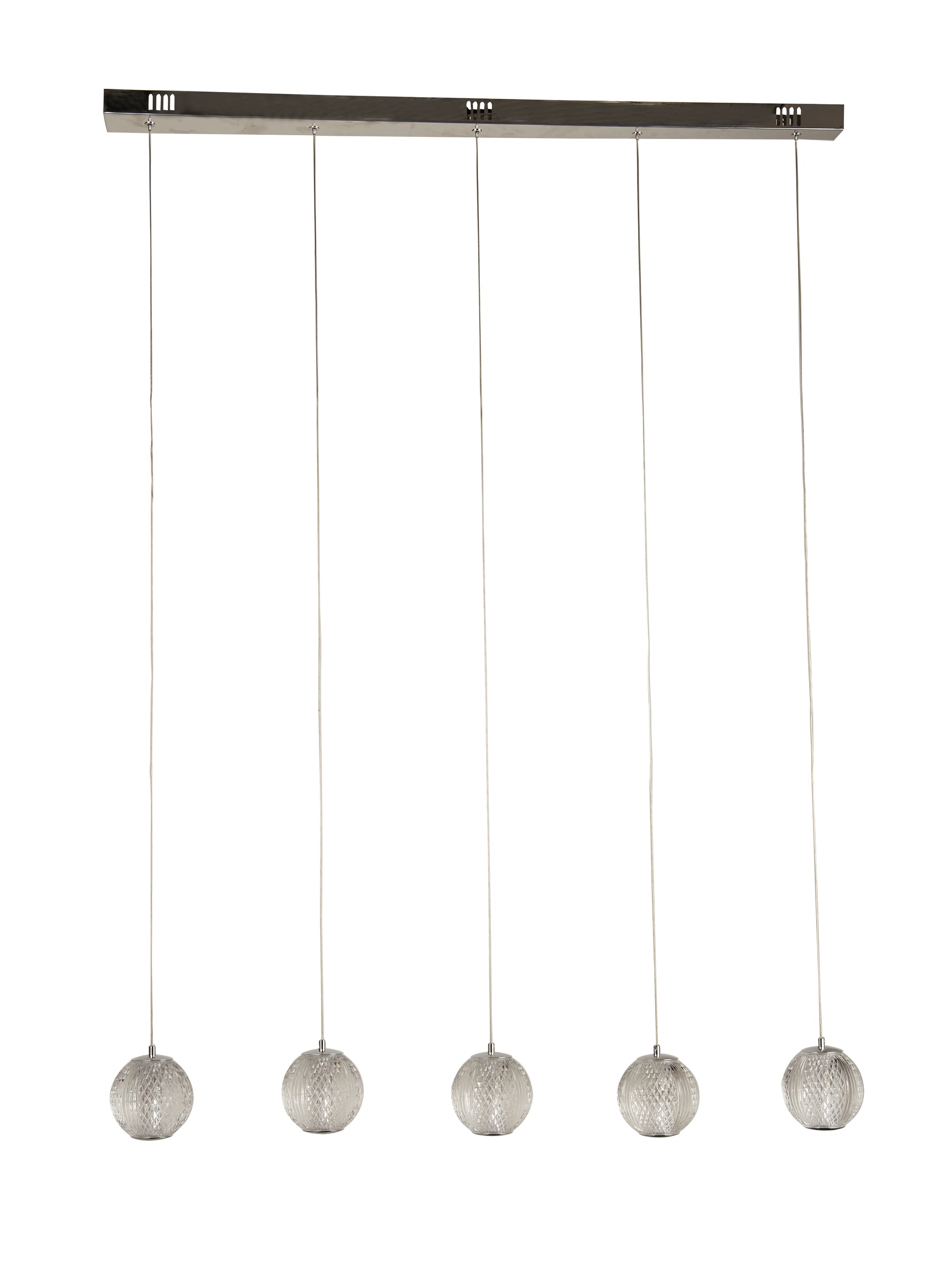 Searchlight Electric Allure 5Lt Bar Pendant - Chrome Metal & Clear Acrylic 51485-5CC