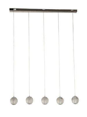 Searchlight Electric Allure 5Lt Bar Pendant - Chrome Metal & Clear Acrylic 51485-5CC