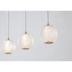 Searchlight Electric Allure 5Lt Bar Pendant - Satin Brass Metal & Clear Acrylic 51485-5SB