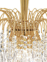 Searchlight Electric Waterfall 3Lt Pendant - Gold Metal & Crystal 5173-3