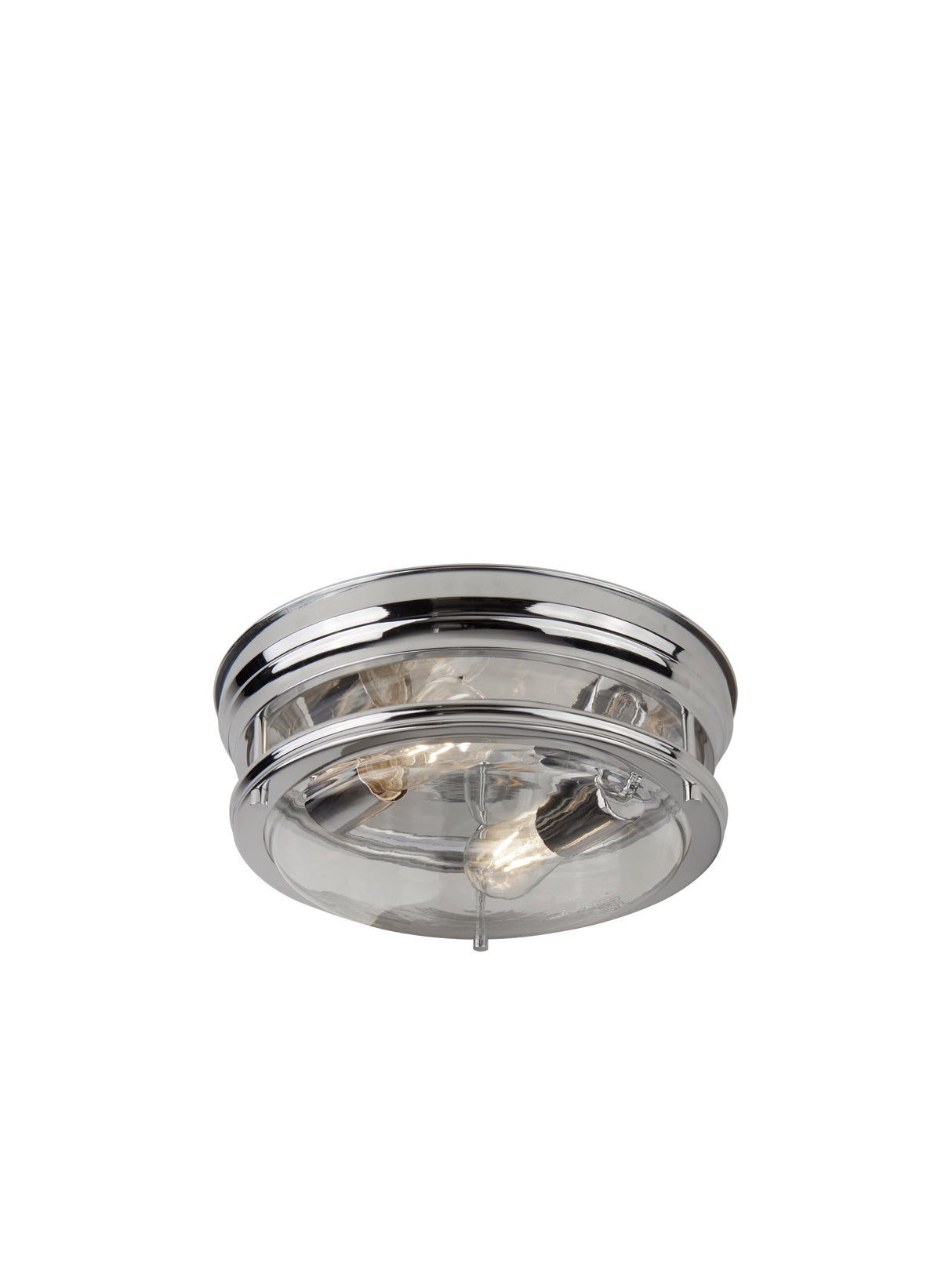 Glasgow 2Lt Flush  - Chrome Metal & Clear Glass