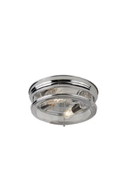 Glasgow 2Lt Flush  - Chrome Metal & Clear Glass