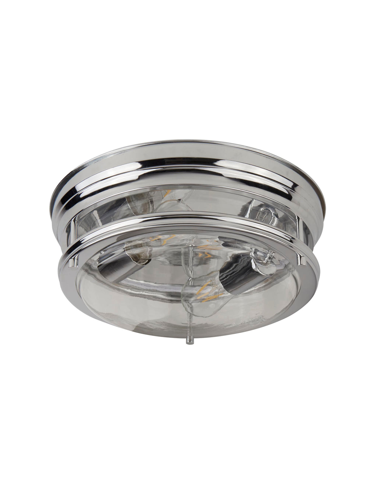 Searchlight Electric Glasgow 2Lt Flush  - Chrome Metal & Clear Glass 5182CC