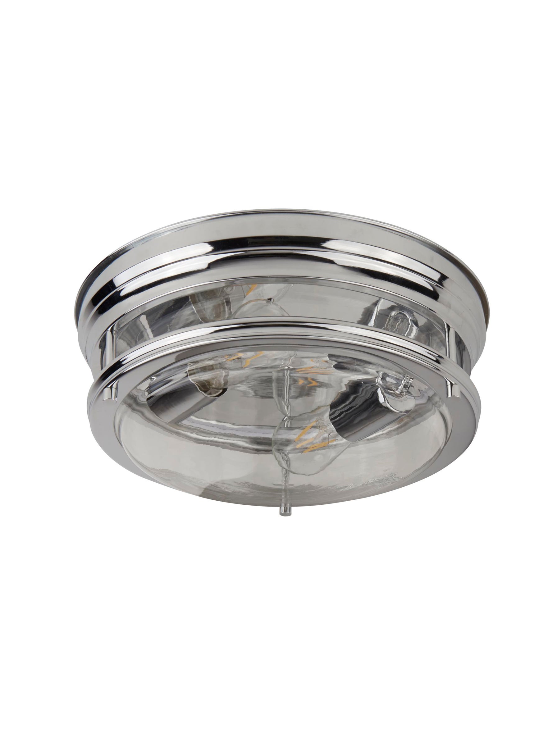 Searchlight Electric Glasgow 2Lt Flush  - Chrome Metal & Clear Glass 5182CC