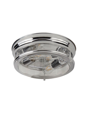 Searchlight Electric Glasgow 2Lt Flush  - Chrome Metal & Clear Glass 5182CC