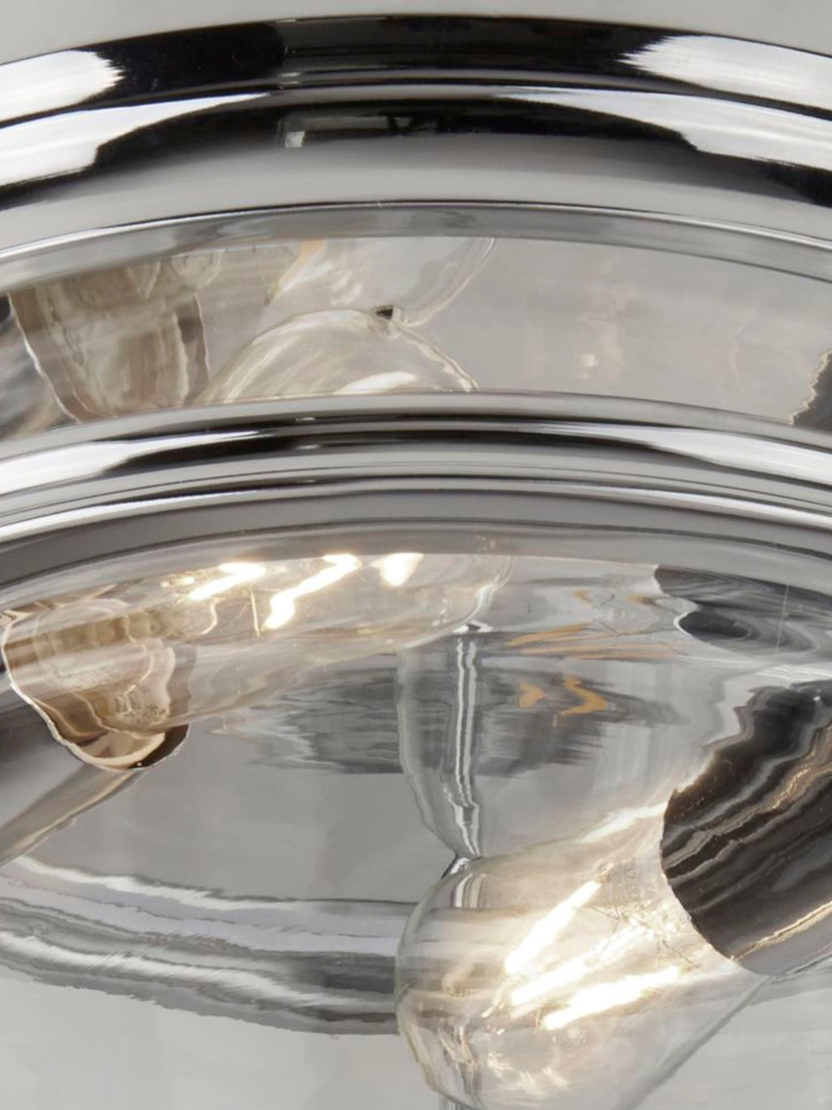 Searchlight Electric Glasgow 2Lt Flush  - Chrome Metal & Clear Glass 5182CC