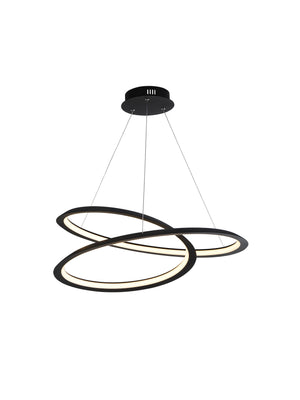 Swirl II  Pendant  - Sand Black Metal & Opal