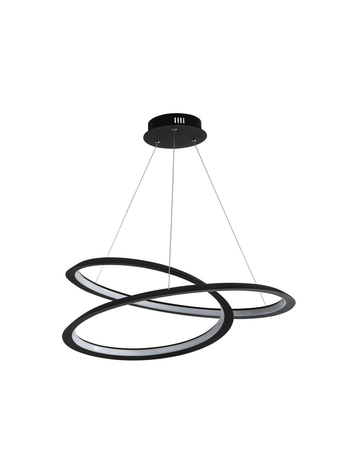 Searchlight Electric Swirl II  Pendant  - Sand Black Metal & Opal 51871-1BK