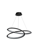 Searchlight Electric Swirl II  Pendant  - Sand Black Metal & Opal 51871-1BK
