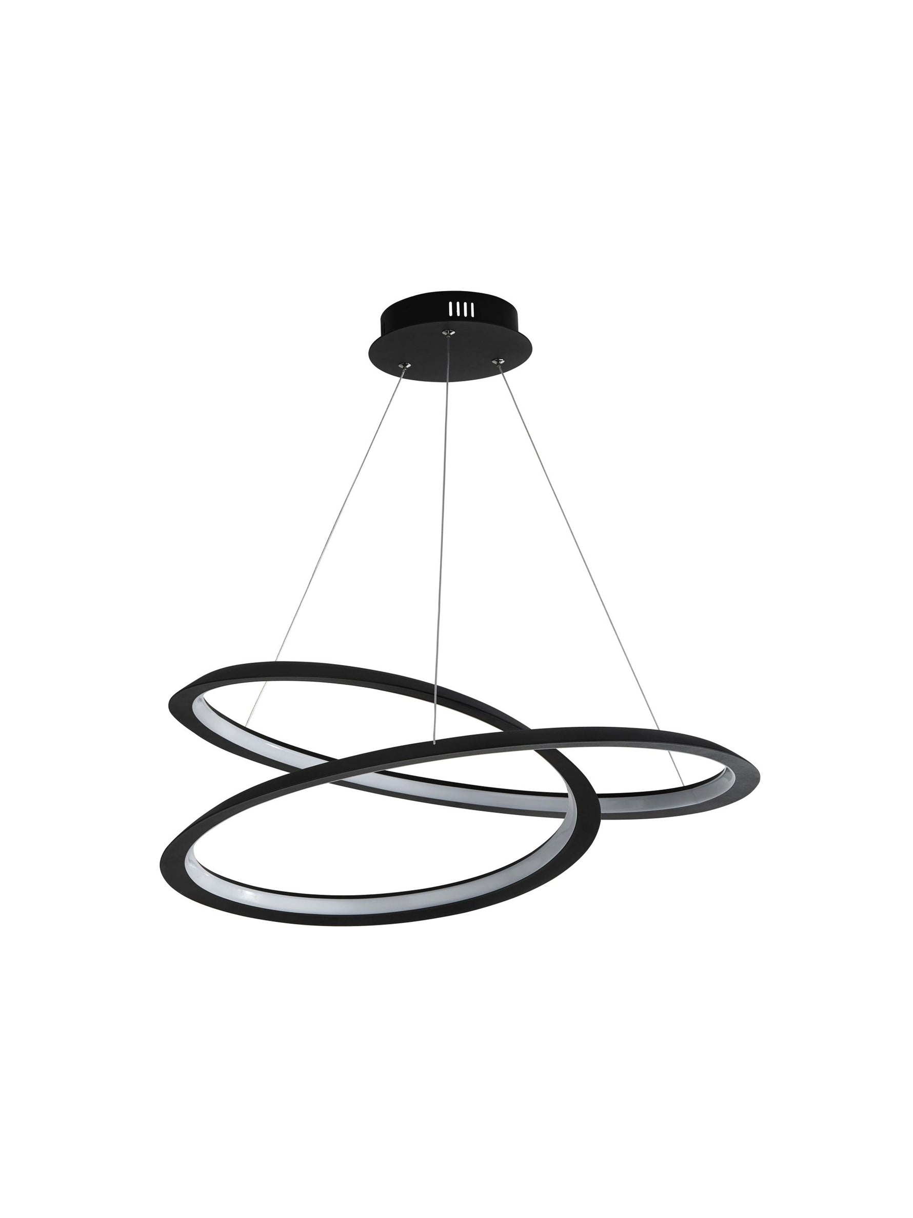 Searchlight Electric Swirl II  Pendant  - Sand Black Metal & Opal 51871-1BK