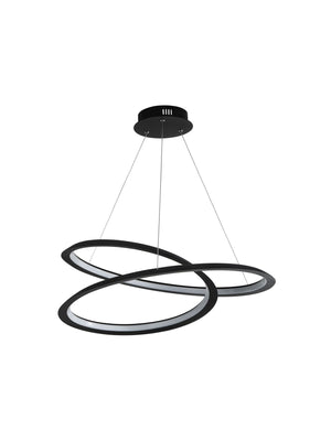 Searchlight Electric Swirl II  Pendant  - Sand Black Metal & Opal 51871-1BK