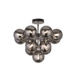 Berry 13Lt Semi-Flush - Chrome Metal & Smoked Glass