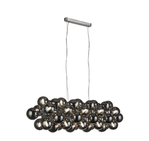 Berry 25Lt Bar Pendant  - Chrome Metal & Smoked Glass