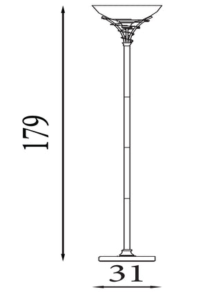 Searchlight Electric Linea Floor Lamp - Antique Brass Metal & Acid Glass 5222AB