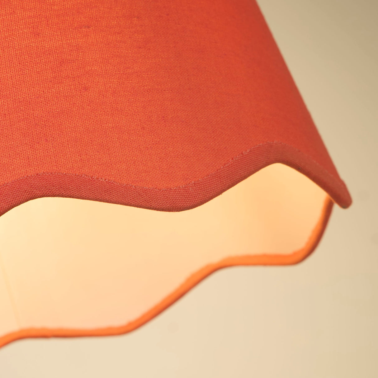 Searchlight Electric Evan Coral Scallop Linen Shade 53102