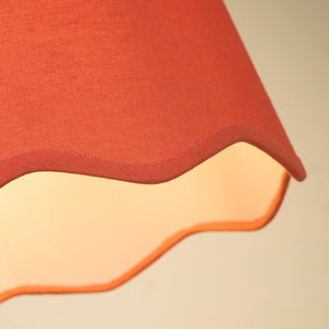 Searchlight Electric Evan Coral Scallop Linen Shade 53102