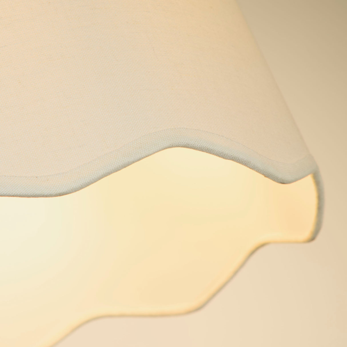 Searchlight Electric Evan Ivory Scallop Linen Shade 53103